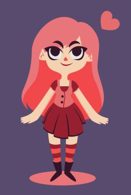 Mutlu kızın yanında yüzen kalp