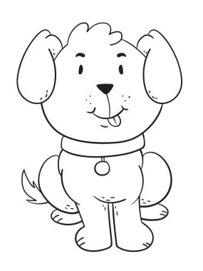 Sevimli köpek dilini çıkarmış oturan