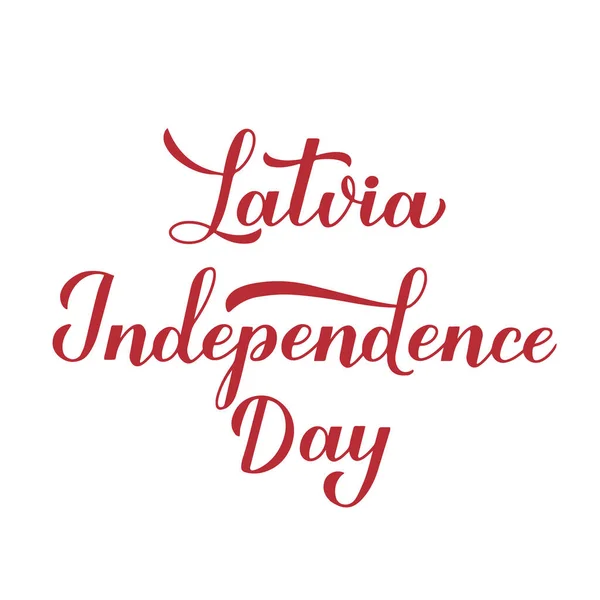 Letônia Dia Independência Caligrafia Mão Letras Férias Letãs Celebram Dia — Vetor de Stock