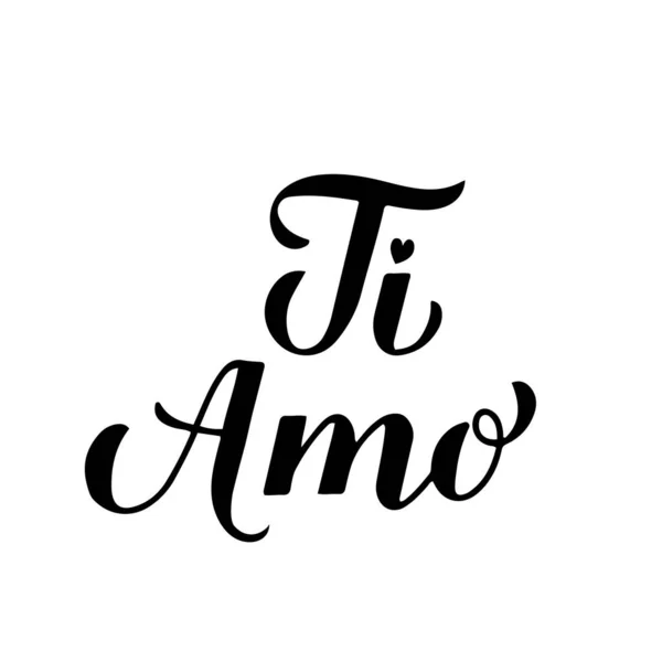 Amo书法手写字体 我爱你的意大利语题词 情人节排字海报 明信片 T恤衫 标志设计 贴纸等矢量模板 — 图库矢量图片