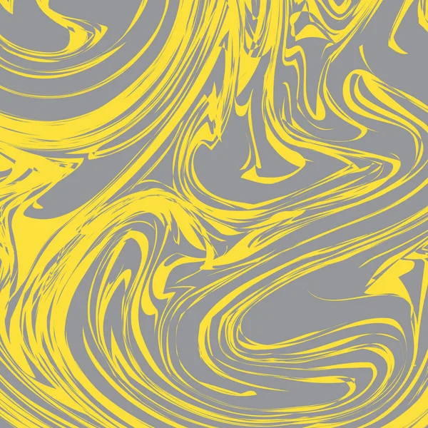 2021年のトレンディーな色究極のグレーと照明黄色の大理石のテクスチャの背景 液体効果の背景 手描きのアクリル絵具の模倣 マーブルサーフェスベクトル図 — ストックベクタ