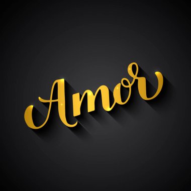 Siyah arkaplanda aşk kaligrafisi el yazısı. İspanyolca yazıtlara bayılırım. Sevgililer Günü tipografi posteri. Pankart, kartpostal, tebrik kartı, etiket, el ilanı vs. için vektör şablonu.