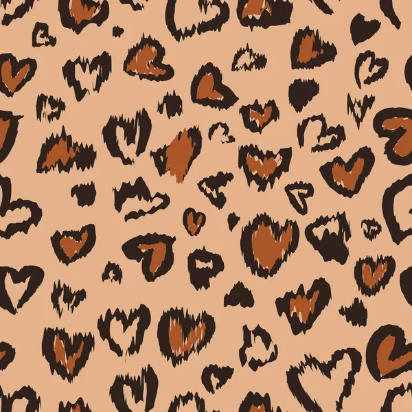 Modèle Sans Couture Valentine Leopard Guépard Empreinte Animale Tendance Les — Image vectorielle