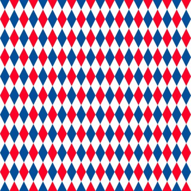 Amerikan vatanseverliği kusursuz bir model. ABD geleneksel arka planı. Kırmızı mavi kareli arka plan. Kumaş, tekstil, duvar kağıdı, ambalaj kağıdı vs. için vektör şablonu. 