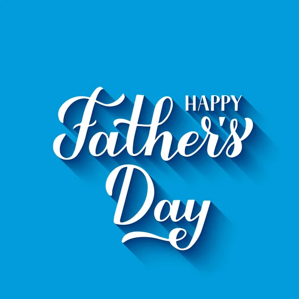 Boldog Apák Napja Kalligráfia Kézírás Kék Háttér Apák Napi Tipográfia — Stock Vector