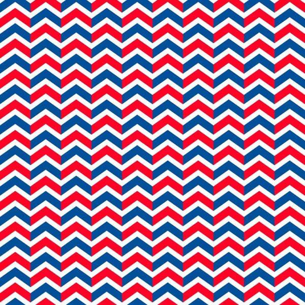 アメリカの愛国的なシームレスなパターン アメリカの伝統的な背景 赤青白のシェブロンを背景に 包装紙 壁紙などのベクトルテンプレート — ストックベクタ