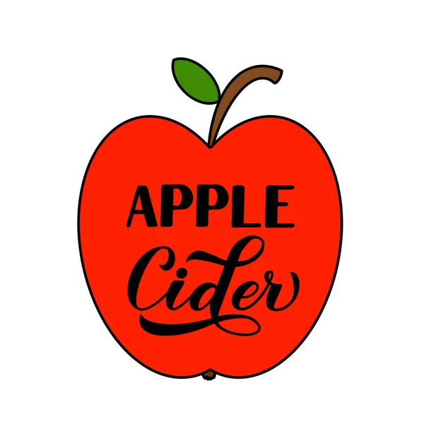 Etiqueta de letras de caligrafía Apple Cider. Plantilla vectorial para póster de tipografía, pancarta, volante, pegatina, camiseta, diseño de logotipo, etc. — Vector de stock