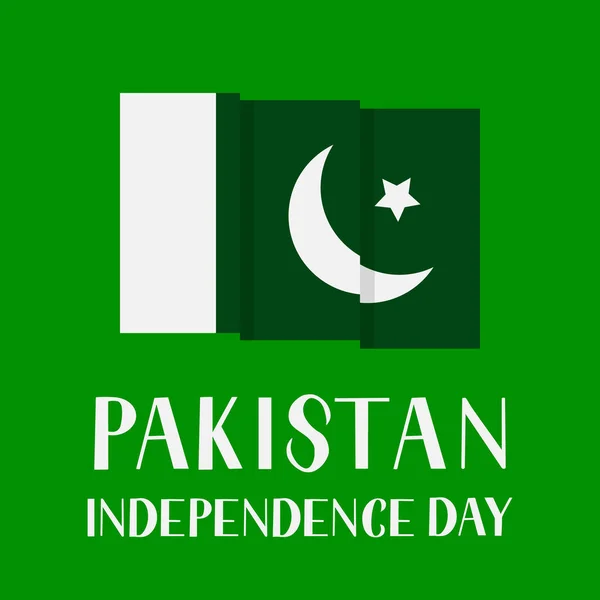 Dzień Niepodległości Pakistanu Flagą Święto Narodowe Obchodzone Sierpnia Szablon Wektorowy — Wektor stockowy