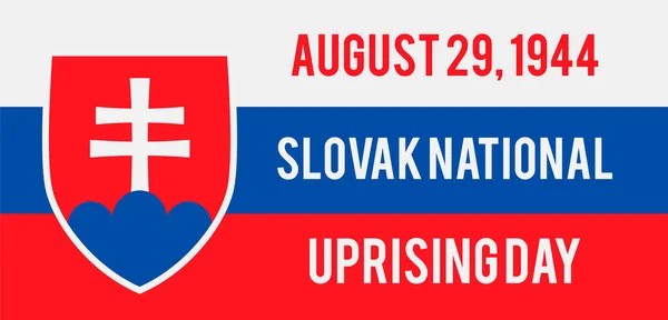 スロバキア国民蜂起の日タイポグラフィのポスター 8月のスロバキアでの休日29 バナー グリーティングカード チラシ はがきなどのベクターテンプレート — ストックベクタ