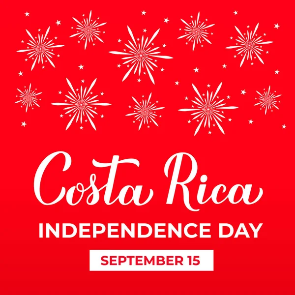 Día Independencia Costa Rica Tipografía Cartel Fiesta Nacional Celebrada Septiembre — Vector de stock