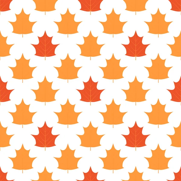 秋のメープルはシームレスなパターンを残します ファブリック スクラップブッキング 包装紙などの秋のベクトルの背景 — ストックベクタ