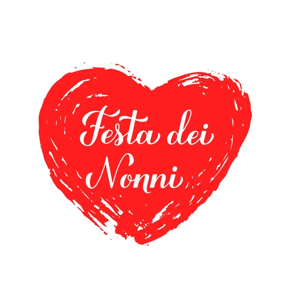 Festa Dei Nonni Día Los Abuelos Italiano Caligrafía Mano Tarjeta — Vector de stock