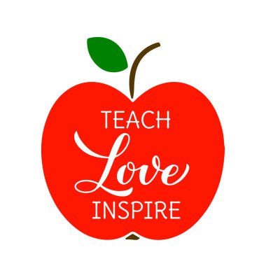 Aşk ilhamlı harfleri öğretmek. Öğretmenler Günü alıntısı. Tebrik kartı, tipografi posteri, afiş, broşür, tişört, kupa vs. için vektör şablonu.