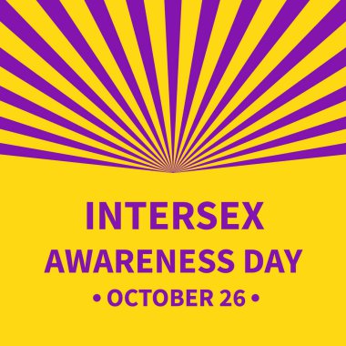 Cinsiyetler Arası Farkındalık Günü posteri. LGBT halk bayramını 26 Ekim 'de kutladı. Pankartlar, işaretler, logo tasarımı, kart vs. için vektör şablonu.