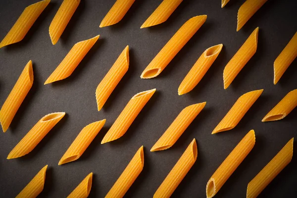 Плоский Узор Еды Вид Сверху Raw Durum Wheat Pasta Традиционная — стоковое фото