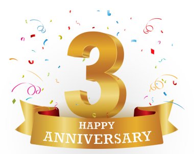 Mutlu yıldönümü kutlamaları konfeti ile 