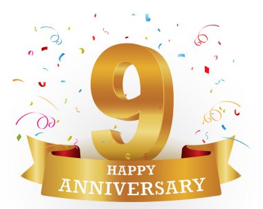 Mutlu yıldönümü kutlamaları konfeti ile 