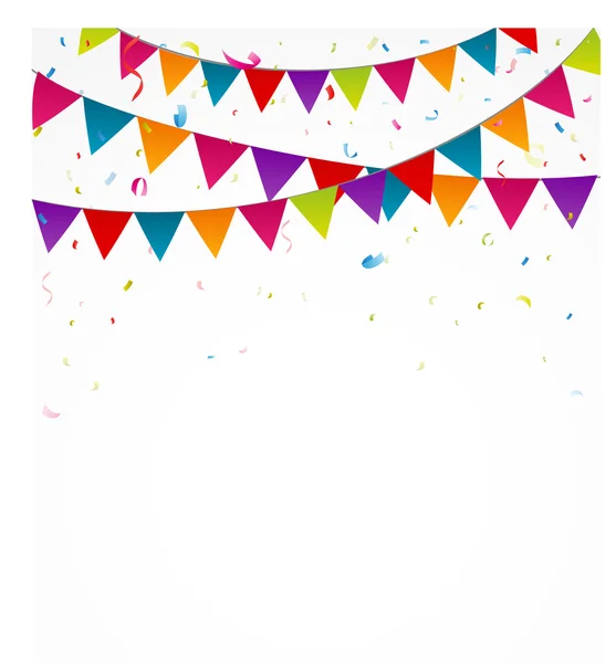 Bandiere di compleanno con coriandoli — Vettoriale Stock