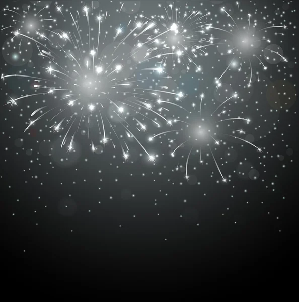 Gyönyörű tűzijáték, éjszaka háttér — Stock Vector