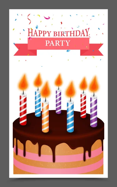 Saludo de cumpleaños y diseño de la tarjeta de invitación — Archivo Imágenes Vectoriales