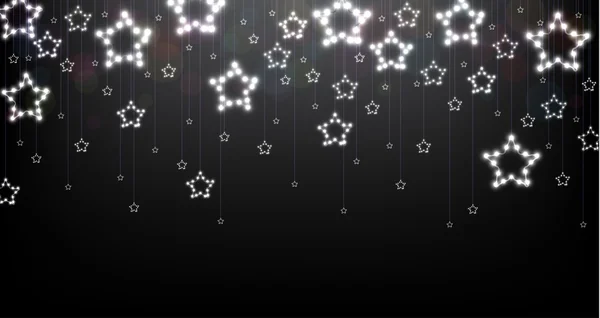 Luces de Navidad en forma de estrellas — Vector de stock