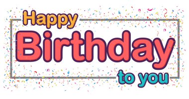 Mutlu doğum günü kutlama türü yazı tipi tasarım