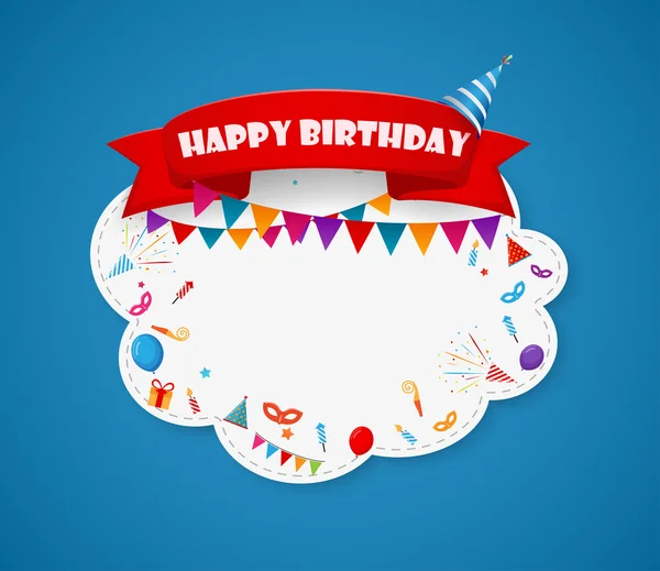 Diseño de fiesta de cumpleaños con forma de nube — Vector de stock