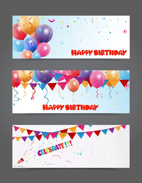 Happy birthday invitation set — стоковый вектор