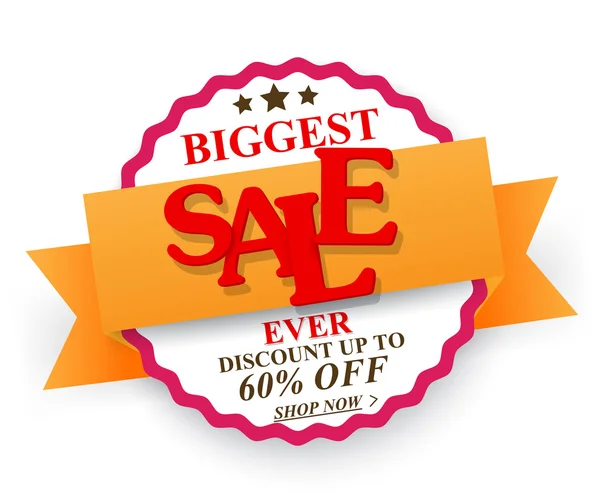 Biggest Sale design with percent discount — Stock Vector