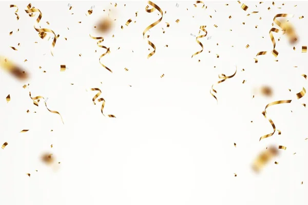 Vector Illustratie Van Goud Confetti Achtergrond Geïsoleerd Transparante Achtergrond — Stockvector