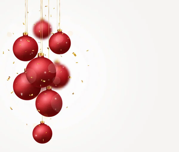 Ilustración Vectorial Del Diseño Bolas Navidad Rojas Aisladas Sobre Fondo — Vector de stock