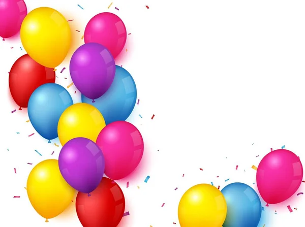 Renkli Balonla Doğum Günü Kutlama Pankartı — Stok Vektör