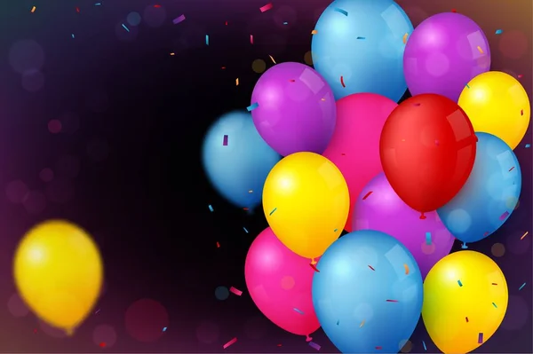 Verjaardag Feest Banner Met Kleurrijke Ballon — Stockvector