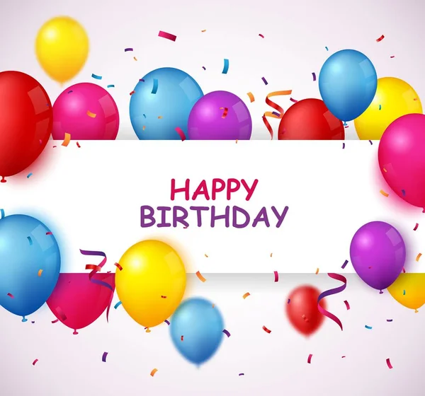 Balonlu renkli doğum günü afişi