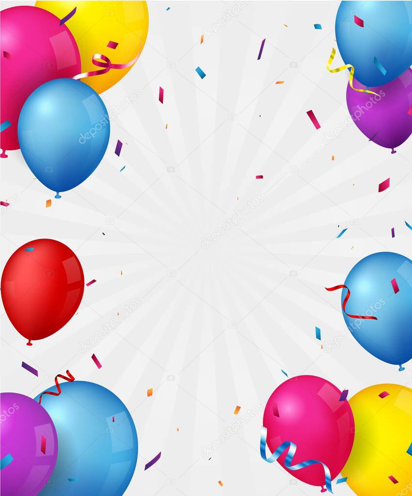 Colorful Birthday celebration banner with balloons