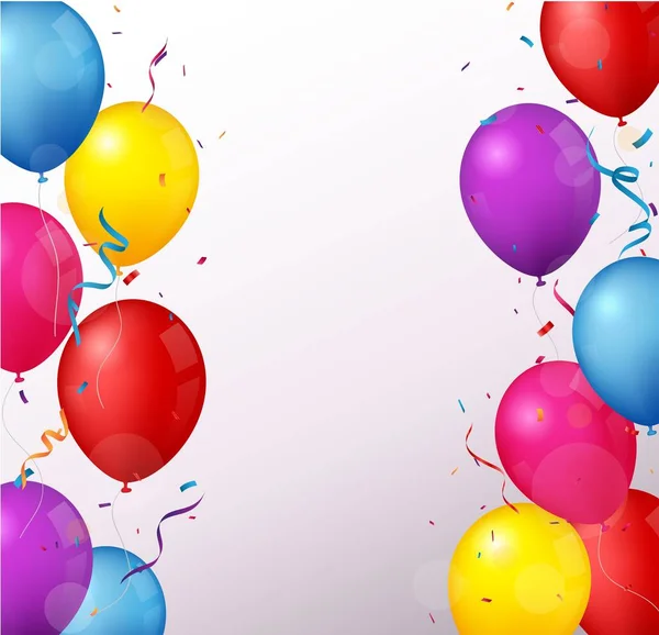 Bannière Célébration Anniversaire Colorée Avec Ballons — Image vectorielle