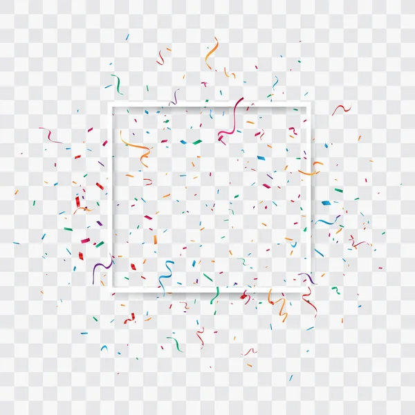 Színes Confetti Szalag Ünnepségek Design Elszigetelt Átlátszó Háttér — Stock Vector