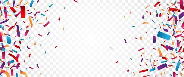 Färgglada Confetti Och Firanden Band Isolerad Transparent Bakgrund — Stock vektor