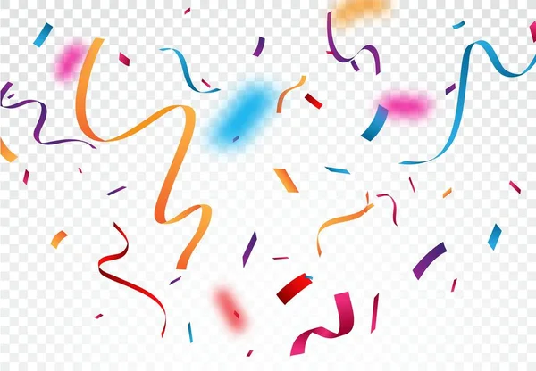 Confetti Colorido Cinta Celebraciones Aislado Sobre Fondo Transparente — Vector de stock