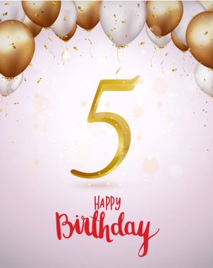 Sayılı ve balonlu Mutlu Yıllar Kutlamalarının Vektör İllüstrasyonu