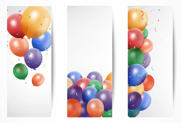 Holiday banners med ballonger — Stock vektor