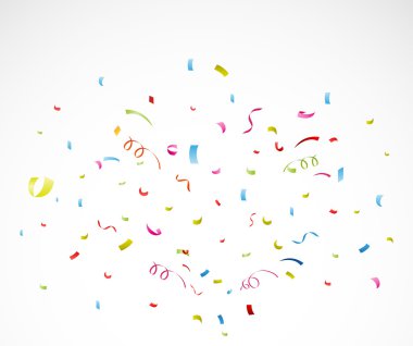Beyaz arkaplanda renkli konfeti