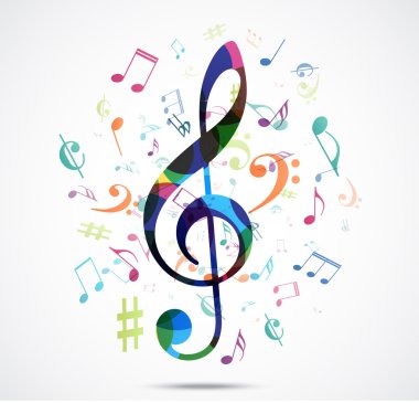 Soyut renkli müzik notlar
