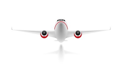 Kırmızı ve beyaz uçak uçan