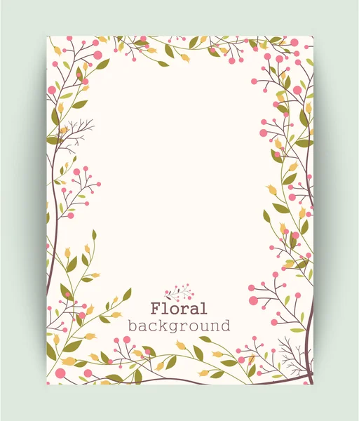 Banner de flor hermosa retro — Vector de stock