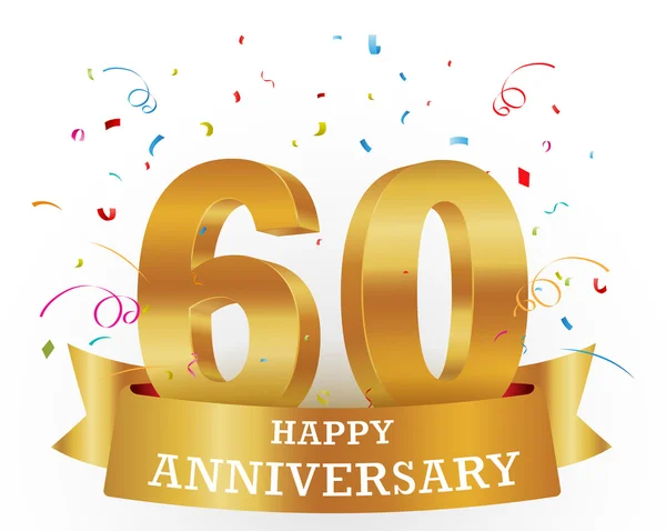 Anniversary Celebration met confetti — Stockvector