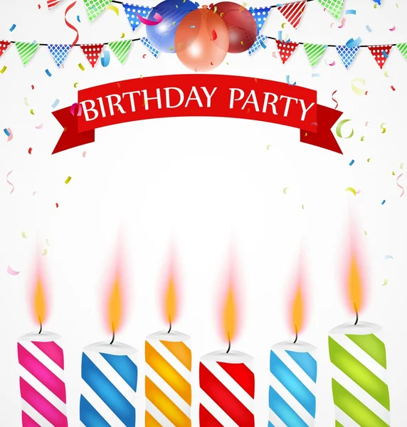 Birthday celebration with balloons — Stock Vector