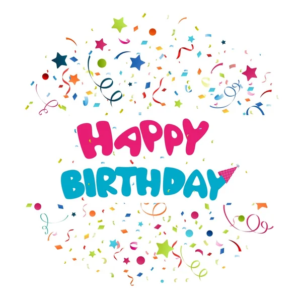 Happy Birthday Celebration Design Colorful Confetti — Stock Vector ...