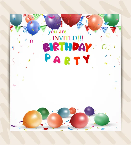 Birthday invitation card — Stock Vector