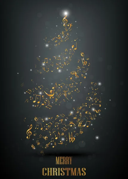 Arbre de Noël musical — Image vectorielle